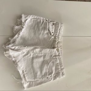 High Waisted Zara Denim Shorts White